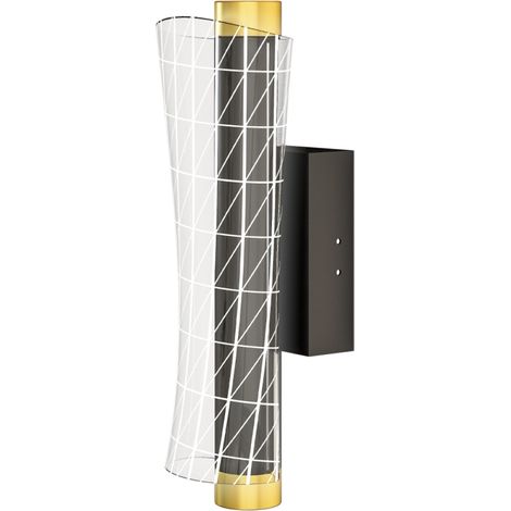 Design géométrique noir, éclairage chaleureux, lot de 2 appliques murales LED pour salon, chambre ou couloir