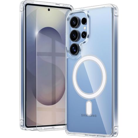 Coque pour Samsung Galaxy S25 Ultra, Fusion Hybrid, compatible MagSafe, transparente avec verre trempé 9H pour l'écran (1/5)