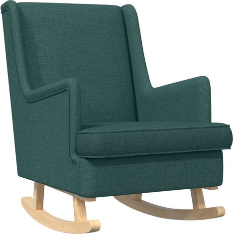 Sedia a dondolo Verde Scuro 62 x 80 x 85 cm Tessuto vidaXL