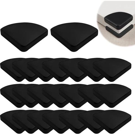 24 Stück Schwarzer Tischeckenschutz 3x3x1 cm PVC Eckenschutz Baby Eckenschutz Gummi Eckenschutz für Tisch und Möbelecken - Schwarz