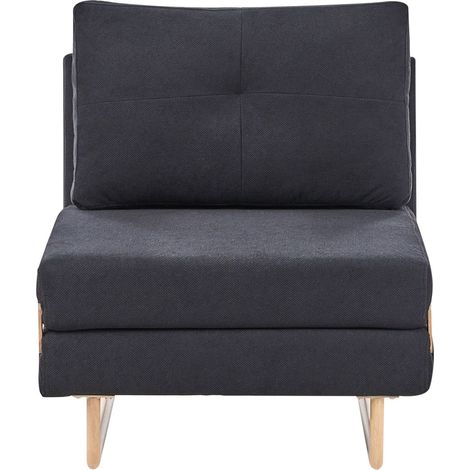 Divano letto singolo Boucle S per 1 persona Pieghevole nero Jerslev