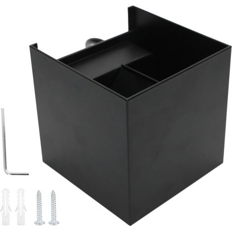 Outdoor LED Wall Light, 10cm/3.9in Square Cube 6000K 12W Adjustable White Light Up and Down Wall Sconce for Porch Garden Bar Living Room Hallway (1/5)
