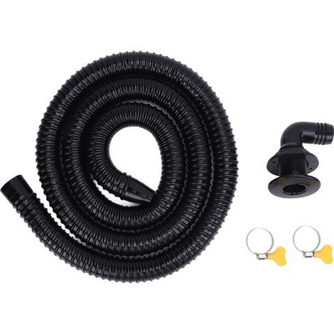 Ortviai Kit d’installation pour pompe de cale marine 1100 GPH – Tuyau souple 29 mm, raccord coudé 90° et colliers – Noir (1/5)