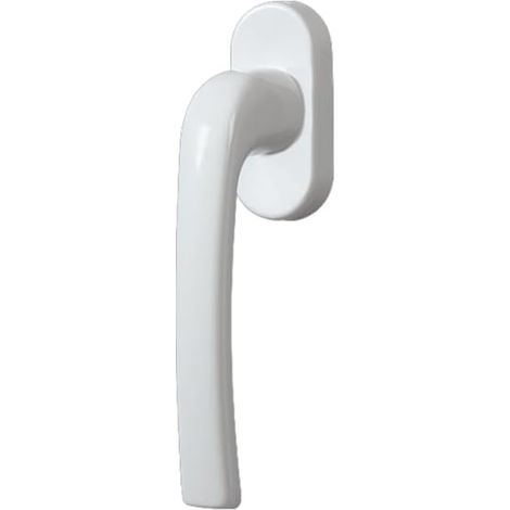 1 - Poignée de fenêtre - Carré 7 mm - Pour ouverture basculante - Acier robuste - Blanc - 37 cm