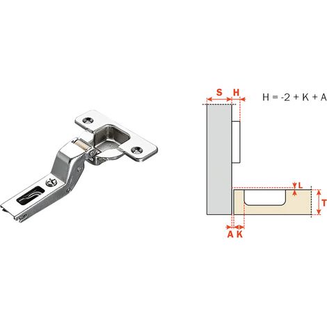 Cerniera per Mobili Forti Spessori C2AAP99 Collo Medio 17 Salice 10 Pezzi
