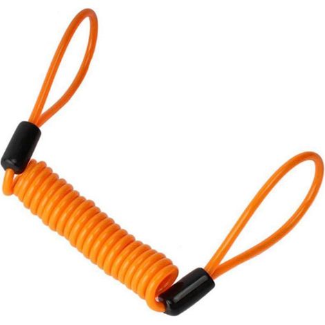 Motorrad Disc-Sperrkabel 1.2M Orange Spiralkabel Diebstahlsicherung (1/5)