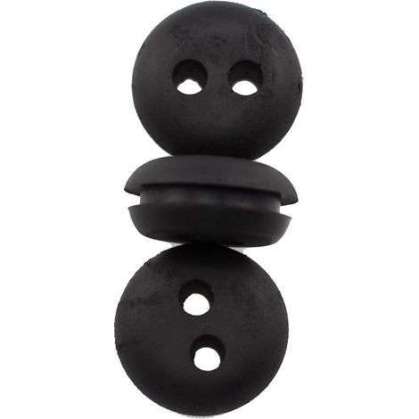 10 œillets en caoutchouc, 2 trous, noir, outils de pelouse, accessoires de jardinage (10 pièces) (1/5)
