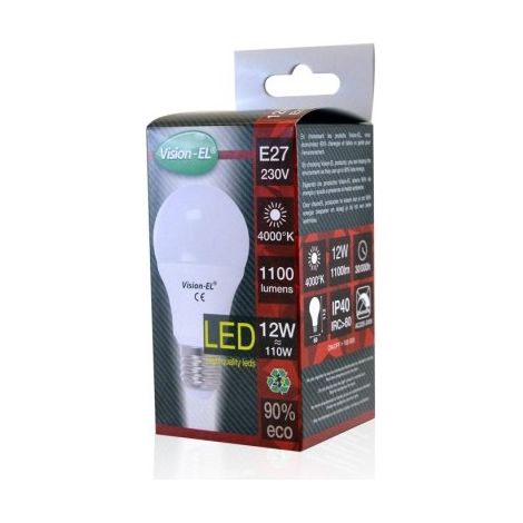ampoule à led vision-el e27 bulb 12w 4000k 230 volts (1/3)