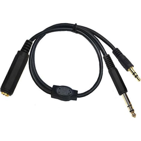 Câble audio 1/4" femelle vers 1/4" mâle + 1/8" mâle pour équipement audio domestique - 50 cm (1/4)