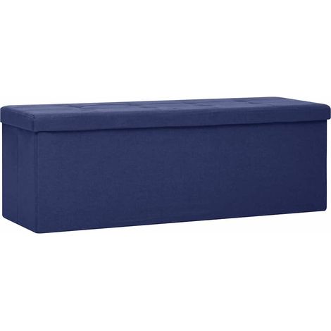 Maison Exclusive - Cassapanca Pieghevole Blu in Simil Lino (1/5)