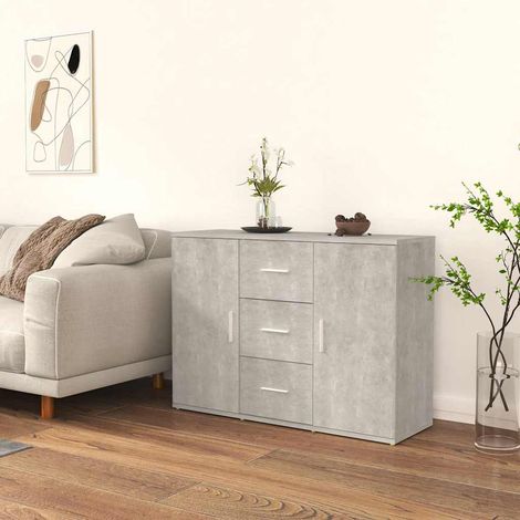 vidaXL Credenza Grigio Cemento 91x29,5x65 cm in Legno Multistrato (1/5)