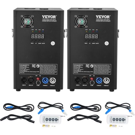 VEVOR Máquina de control 2 piezas 700 W controlador DMX de aleación de aluminio altura ajustable 2-5 m 7 minutos por recarga para bodas, espectáculos de DJ, fiestas, eventos