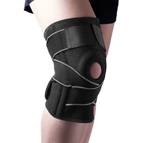 Genouillere - Soutien Genou Ajustable avec Stabilisateurs Lateraux et Coussinet Gel Patella - Pour Activite Sportive ou Recuperation - 1 Piece (1/5)