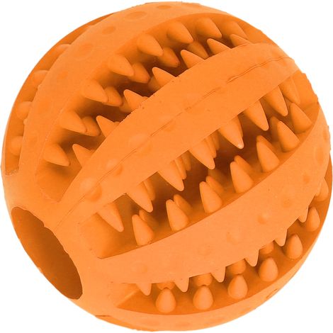 Balle à pois pastèque pour animaux de compagnie, balle à mâcher pour chien, jouet interactif rotatif pour animaux de compagnie, orange (1/5)