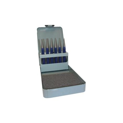 Jeu de chasse-goupilles 6 pièces 1-2-3-4-5 + poinçon D.4mm coffret métal TECWERK (1/2)