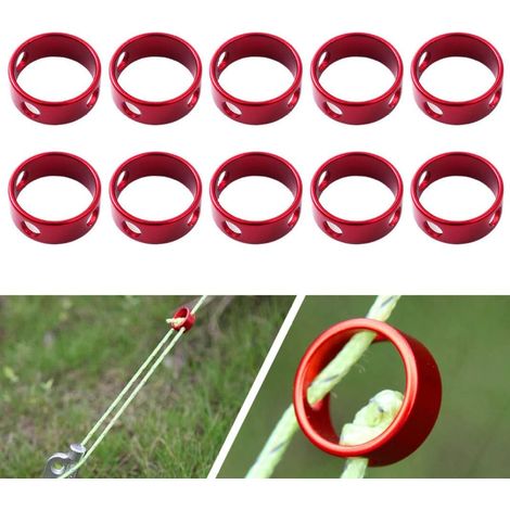10 Stück Seilspanner, Zeltspanner, Zeltversteller, Aluminiumlegierungsschnur, winddichtes Zelt, Zeltseil, Einstellseil (1/4)