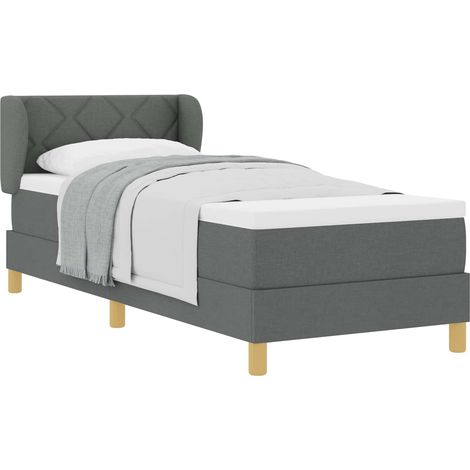 Maison Exclusive - Lit à ressorts avec matelas Gris foncé 80 x 200 cm tissu