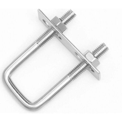 Stück U-Bügel, 66 Stück, 80 x 50 mm, Edelstahl-U-Bügel mit Mutter, Platten und Unterlegscheiben, Klemmbolzen zur Rohrbefestigung, für Rohrdurchmesser unter 50 mm