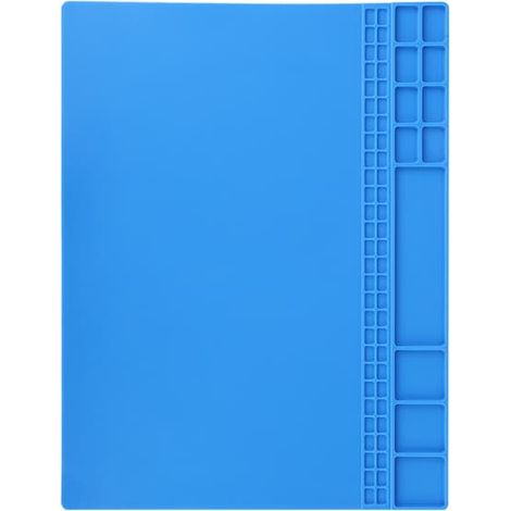 Tapis isolant en silicone pour soudure, plateforme de maintenance pour réparation de téléphones et d'ordinateurs (bleu foncé) (1/5)