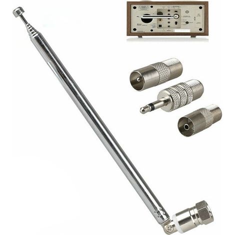 Antenne 7120, kit de 5 pièces, connecteur TV mâle à connexion rapide de type F (3,5 mm), connecteur BNC, longueur totale 765 mm (1/5)