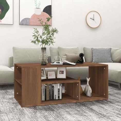 vidaXL Coffee Table Brown Oak 100x50x40 cm Engineered Wood (1/5)