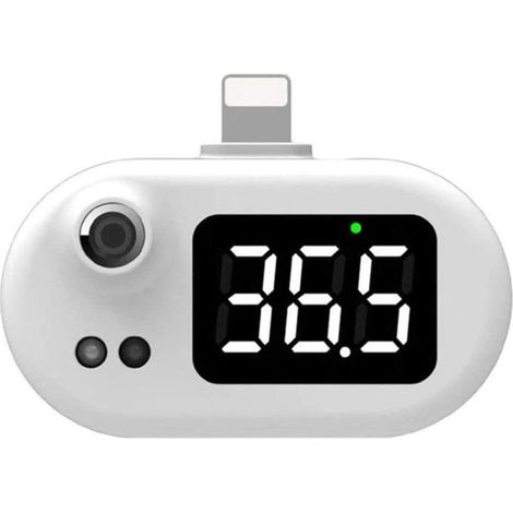 Thermometre Infrarouge Portable Pour Smartphone - Mesure Non Contact 32 À 42 °C - Précision ±0,2 °C - Affichage LCD - USB Type-C - 1 Pièce (1/5)