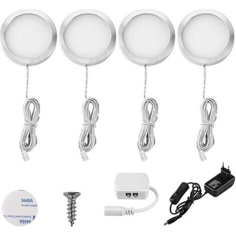 Lampes d'armoire à LED Lampes de vitrine d'armoire de cuisine Lampes de camping-car Lampes de hockey sur glace Lampes de cave à vin Un pour quatre ensembles avec interrupteur W Blanc (6000K) (1/5)