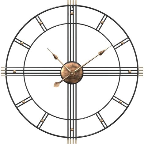 Horloge murale,Pendule murale noir Ø60 cm fer CFW168148 (1/5)