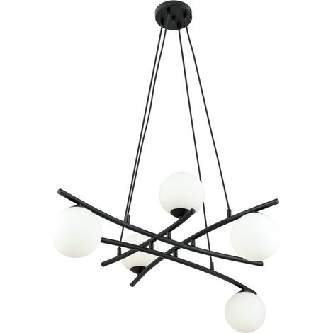 Lampadario a sospensione ESSA Emibig 5xE14 nero Ø100 (1/4)