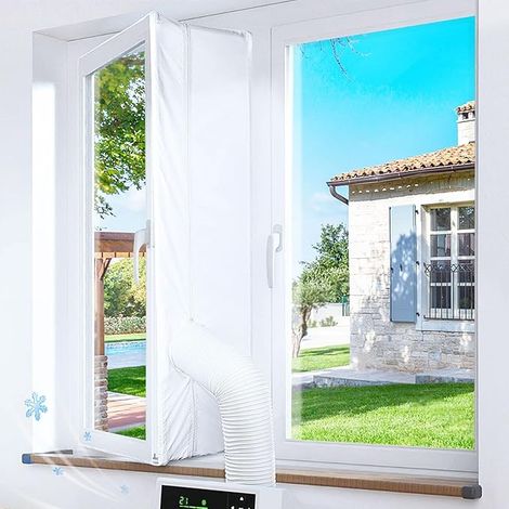 Gruntbear Kit Calfeutrage Climatiseur, 400CM Joint de Fenetre, Kit Climatisation Fenêtre Fonctionne avec Toutes Les Unités de Climatisation Mobiles et Sèche-Linge, Installation Facile (1/5)
