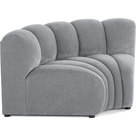 Lisa Design – Module d'angle réversible 1 place en tissu texturé gris – Canapé contemporain – Dimensions 153x85cm – Charge max 120kg – Montage rapide (1/5)