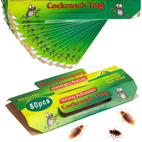50 Pièces Piege Cafard Produit Anti Cafards Puissant Piege a Blatte Cafard Professionnel Collant Piège à Cafards Anti Blattes et Cafards (1/5)