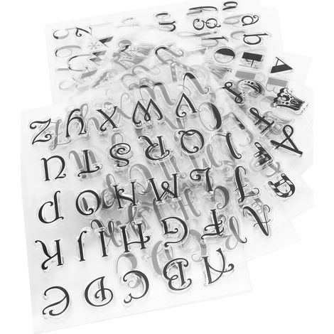8 Pièces Tampons Alphabets Transparents pour DIY Scrapbooking Créatif (1/5)