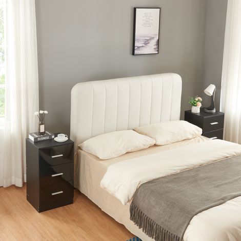 Set di 2 Comodini Aurdal con 3 Cassetti - Nero Lucido [en.casa] (1/5)