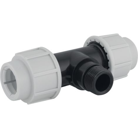 Té fileté à compression - D25 mm x 3/4 pouce - Interplast (1/2)