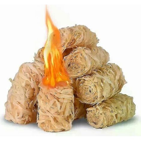 30/100 bâtonnets de bois allume-feu naturels en cire adaptés aux cheminées barbecues poêles fours et allumages au charbon de bois - B-30 (1/4)