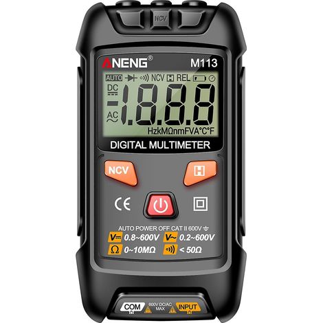 ANENG M113 Digitales Mini-Multimeter, intelligentes AC/DC-Spannungsmessgerät mit 1999 Zählwerten und LCD-Spannungsanzeige