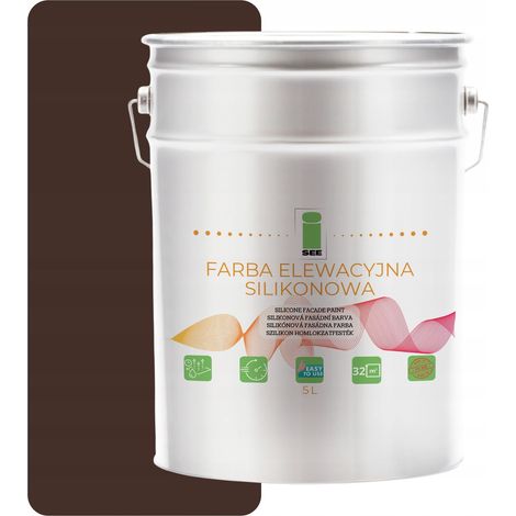 SCHOKOLADENBRAUN SILIKONFASSADENFARBE 5L + ANTI-ALGEN (1/5)