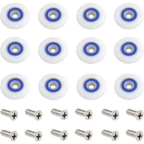 Roulette Porte Douche 12 Pièces 27mm Roulettes pour Porte de Douche Roulette Porte Douche Roues Roulettes de Rechange Roulette Porte Roulette de Douche pour Porte de Douche avec Des Vis (1/5)