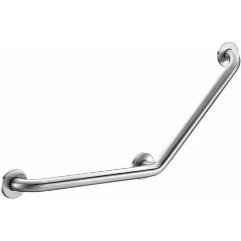 Barre d'appui à 135° 3 points Basic Ø32 400x400 Inox satiné - Inox poli satiné (1/3)