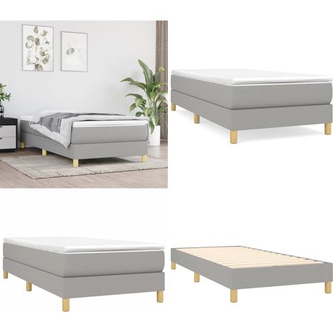 Bettgestell ohne Matratze Hellgrau 100x200 cm Stoff - Bettes Gestell - Holzbettrahmen - Lattenrost - Einzelbett - Boxspringbett - Home & Living