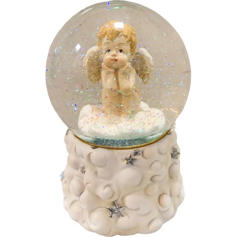 Ampolla con Angioletto in vetro decorazione natalizia con suoni e luci (1/4)