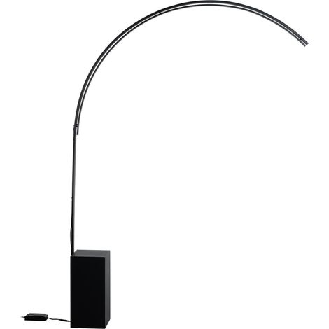 Lampadaire arqué en métal avec LED H215cm Biblio - Noir (1/3)