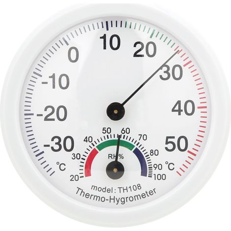 TH108 – Analog-Innenraum-Thermometer und Hygrometer, Temperatur und Luftfeuchtigkeit, -30 bis 50 °C
