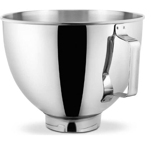 Bol Mélangeur en Inox 4.3L, Finition Polie avec Poignée, Compatible Robots sur Socle Classic