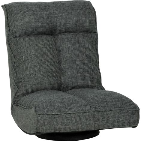 Fauteuil pliable pivotant 360° avec dossier réglable 5 positions, confort optimal 58x107x79cm, coloris gris chic (1/5)