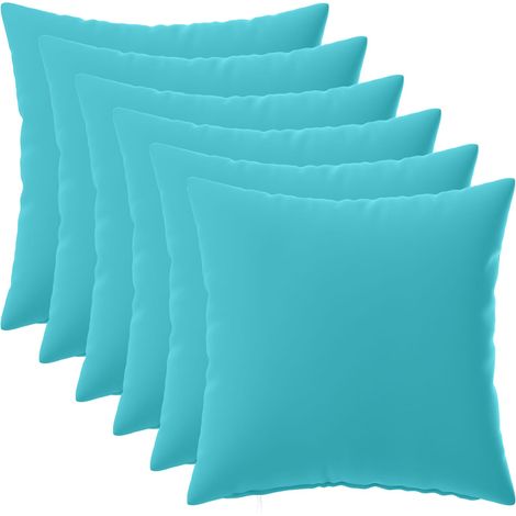 Cushion Cover 6 pcs HEERLEN Turquoise 40 x 40 cm Polyester vidaXL (1/5)