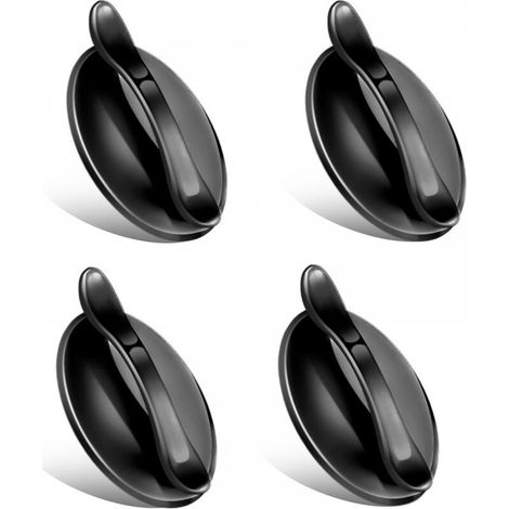 Boutons de placard adhésifs, poignées de placard et de tiroir noires, sans perçage, 4 pièces (1/4)