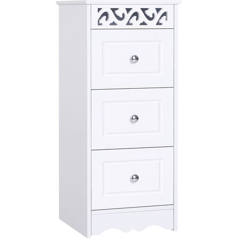 easycomfort mobiletto multiuso con cassetti, mobiletto basso in mdf grado e1 29.8x29.8x68.5cm bianco (1/5)