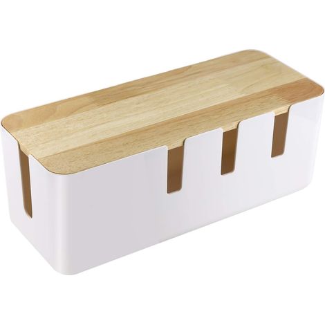 Cable Management Box, White Cord Organizer Box to Cover and Hide Power Strips, Wire Storage Box for Extension Cord Power Strip, Wi (1/5)